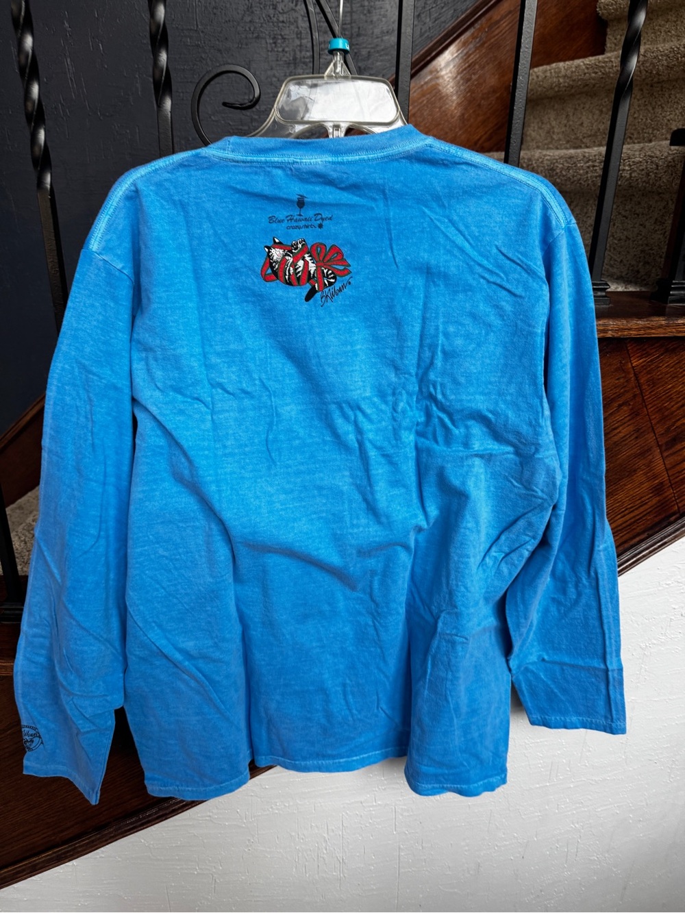XXL NEW Blue Long Sleeve B. Kliban Crazy Shirts Hawaii Cat Christmas Stocking - Picture 11 of 11